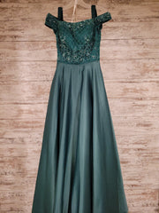 GREEN A LINE GOWN