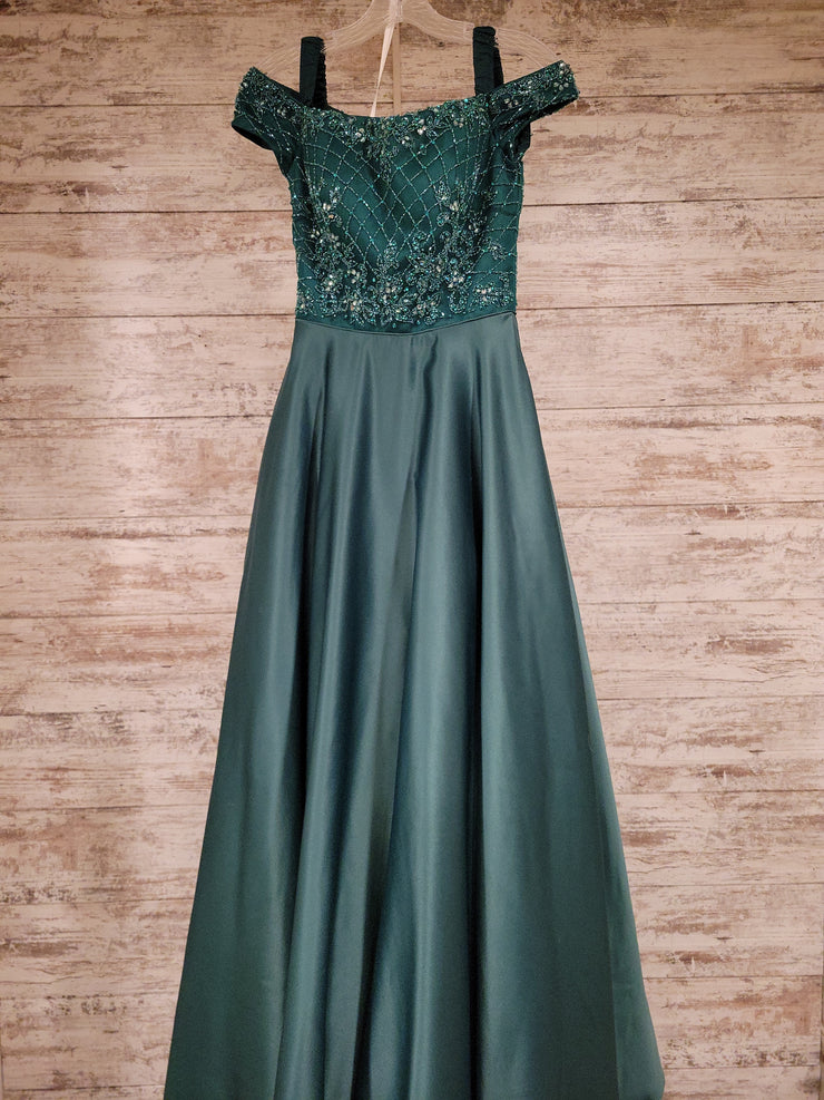 GREEN A LINE GOWN