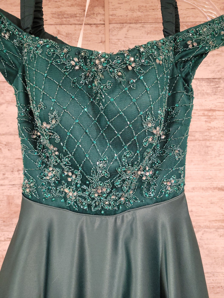 GREEN A LINE GOWN