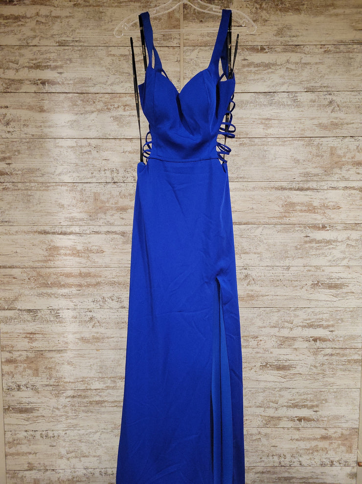 ROYAL BLUE LONG EVENING GOWN