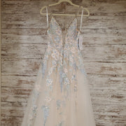 TAN/BLUE FLORAL A LINE (NEW)