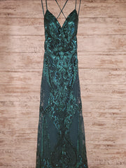 GREEN SPARKLY LONG EVENING GOW