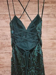 GREEN SPARKLY LONG EVENING GOW