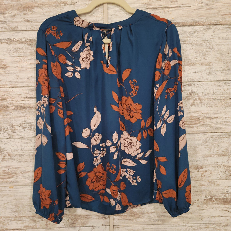 GREEN/FLORAL LONG SLEEVE TOP