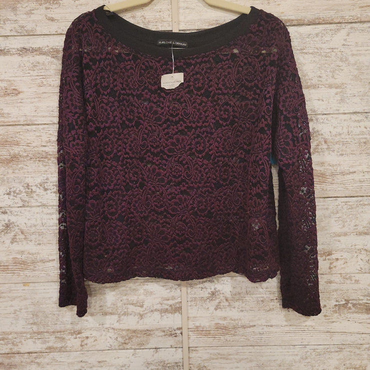 PURPLE/BLACK SHEER TOP $128