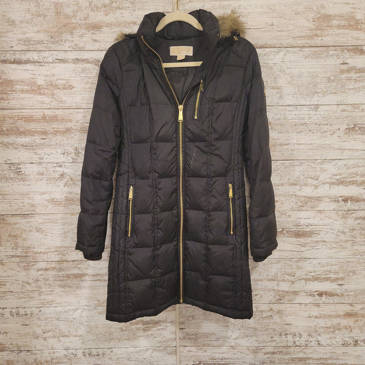 BLACK DOWN FILLED COAT $189