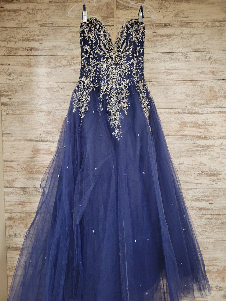 NAVY RHINESTONE TOP PRINCESS