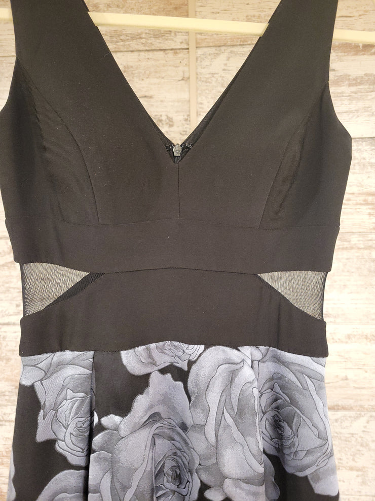 BLACK/BLUE/GRAY A LINE GOWN