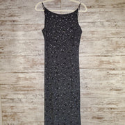 BLACK/GRAY LONG EVENING GOWN