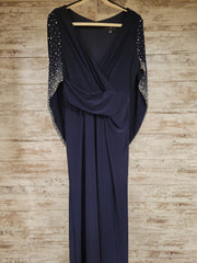 NAVY LONG EVENING GOWN