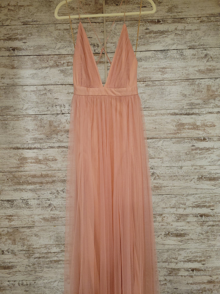 DUSTY ROSE A LINE GOWN