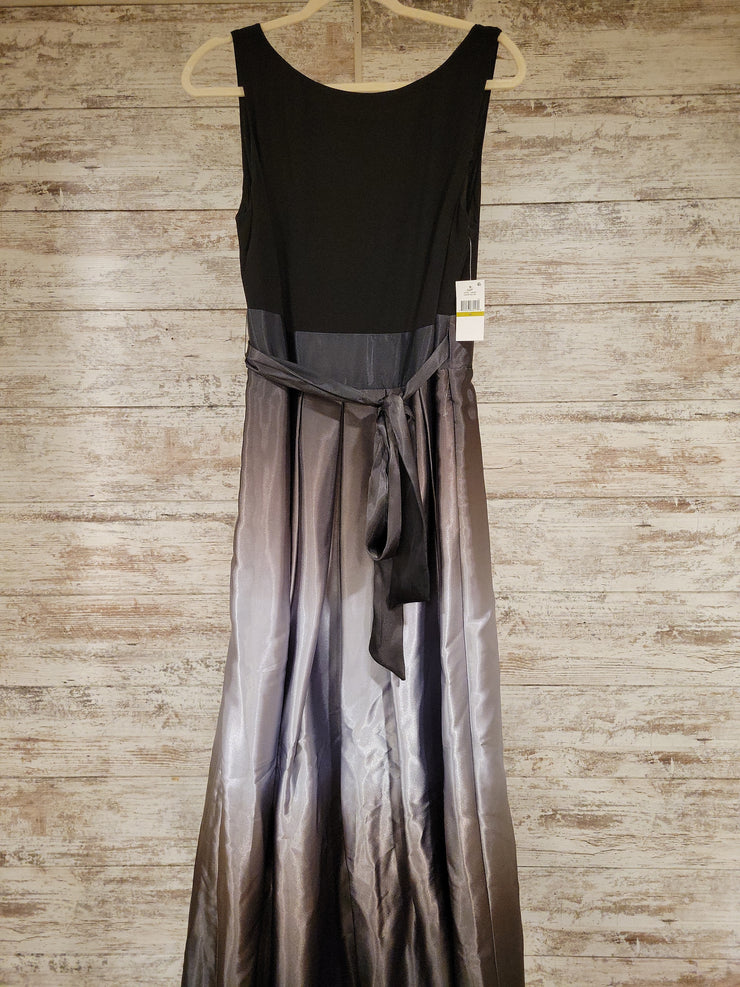 BLACK/GRAY OMBRE A LINE GOWN