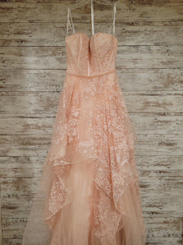 PINK SPARKLY A LINE GOWN