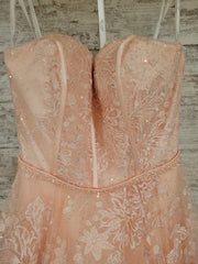 PINK SPARKLY A LINE GOWN