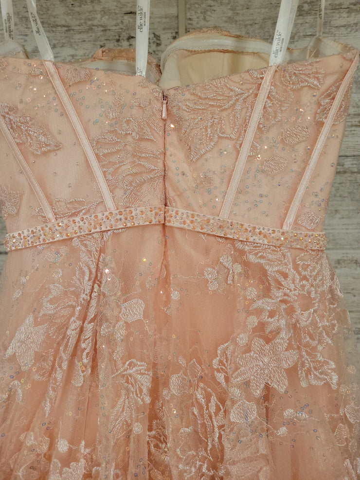 PINK SPARKLY A LINE GOWN