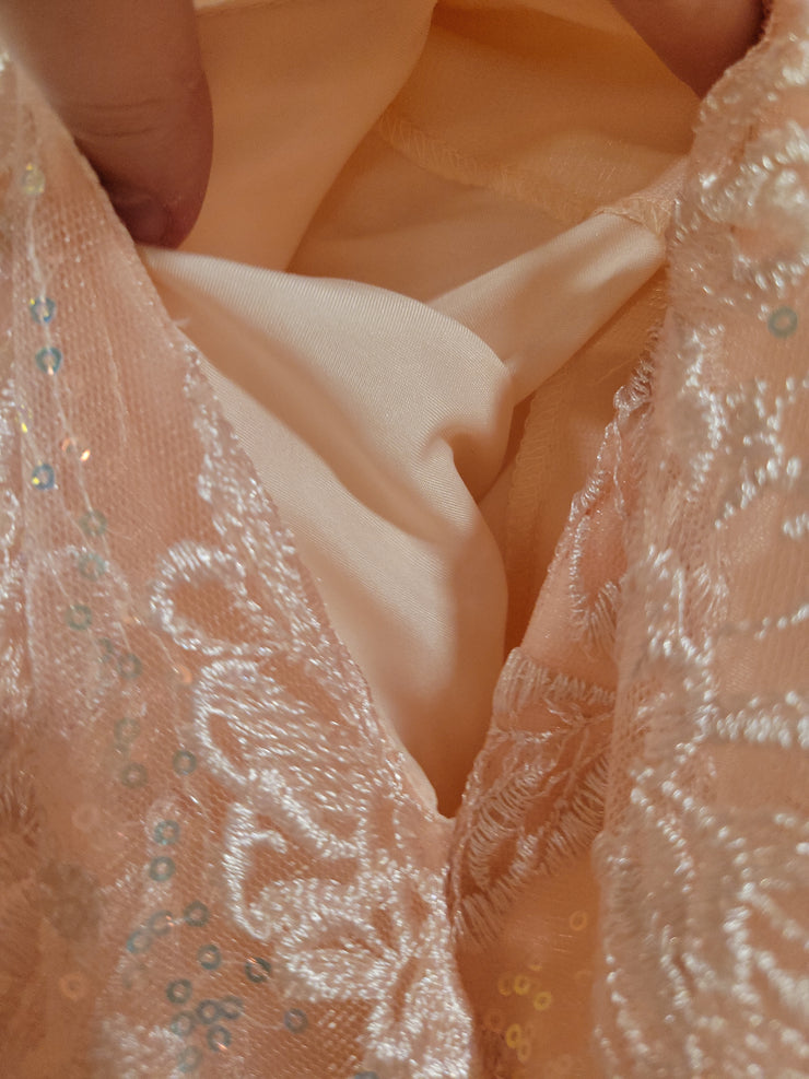 PINK SPARKLY A LINE GOWN