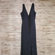 NAVY FULL BEADED LONG GOWN