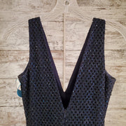 NAVY FULL BEADED LONG GOWN