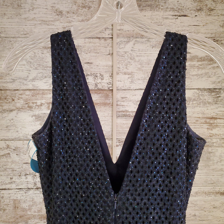 NAVY FULL BEADED LONG GOWN