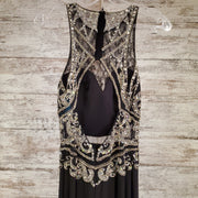 BLACK/SILVER LONG EVENING GOWN