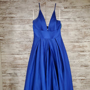 ROYAL BLUE A LINE GOWN