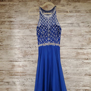 ROYAL BLUE LONG EVENING GOWN