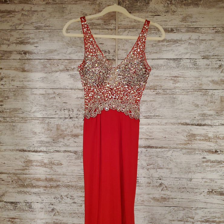 RED LONG EVENING GOWN