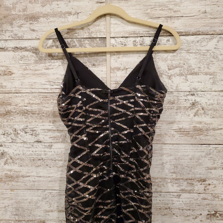 BLACK/SILVER SHORT DRESS