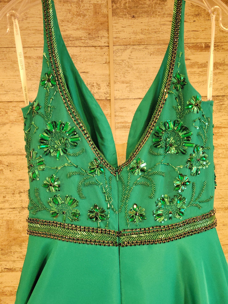 GREEN A LINE GOWN