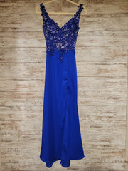 ROYAL BLUE LONG EVENING GOWN