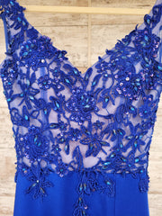 ROYAL BLUE LONG EVENING GOWN