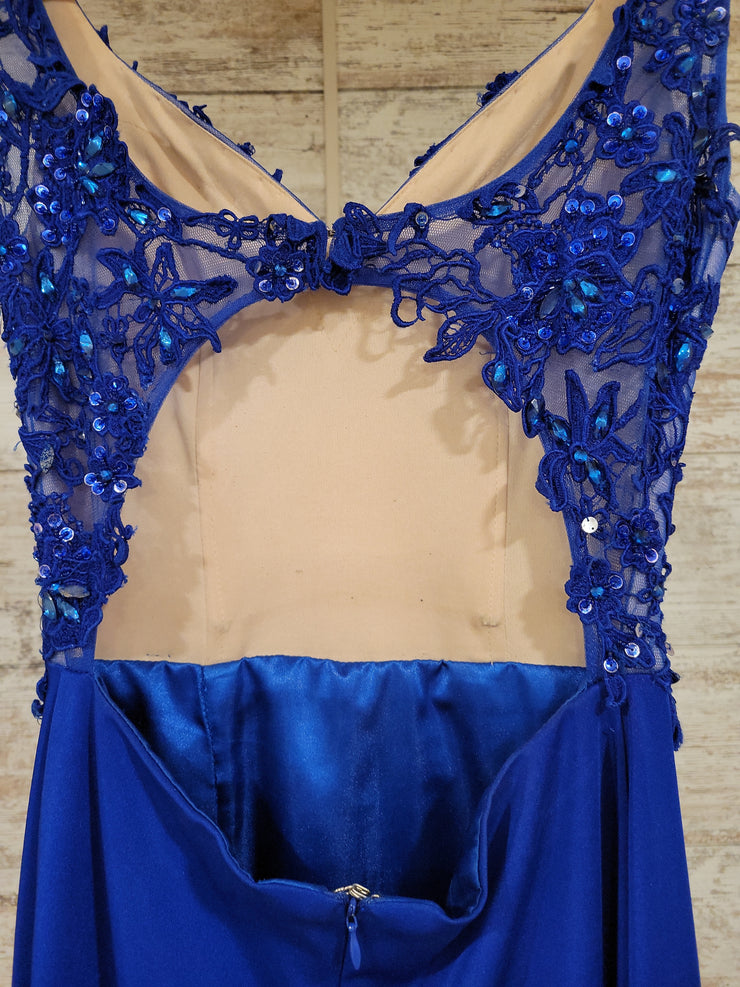 ROYAL BLUE LONG EVENING GOWN