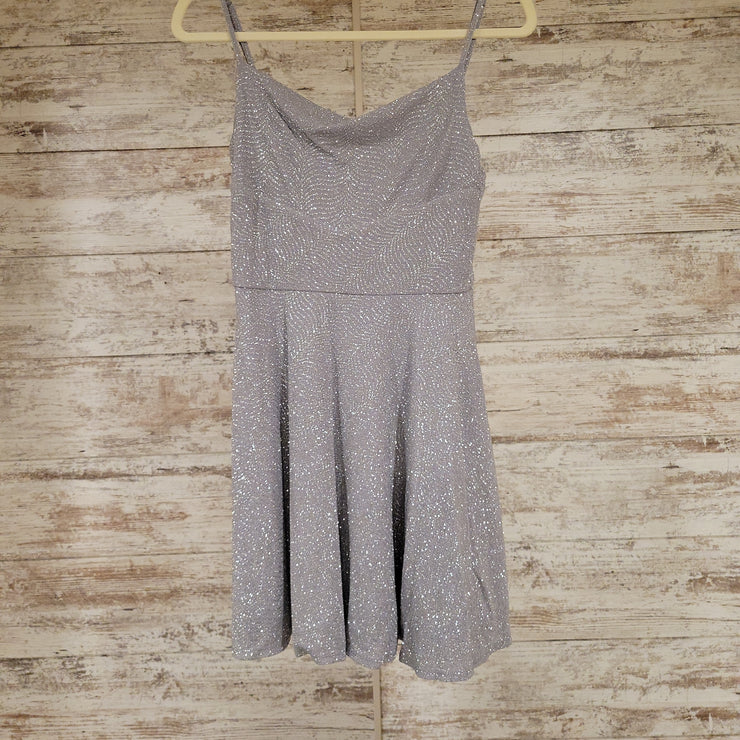 GRAY SPARKLY SHORT DRESS