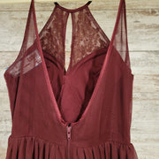 BURGUNDY/GOLD SHORT DRESS