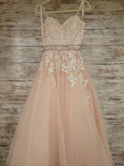 BLUSH/WHITE LACE PRINCESS GOWN