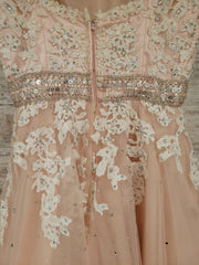 BLUSH/WHITE LACE PRINCESS GOWN