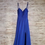 ROYAL BLUE A LINE GOWN