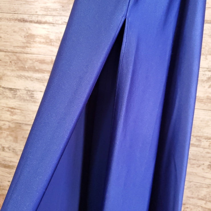 ROYAL BLUE A LINE GOWN