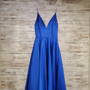 ROYAL BLUE A LINE GOWN