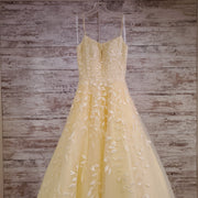 YELLOW/FLORAL A LINE GOWN