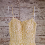 YELLOW/FLORAL A LINE GOWN