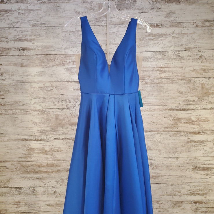 ROYAL BLUE A LINE GOWN