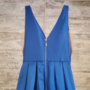 ROYAL BLUE A LINE GOWN