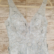 BLUE FLORAL A LINE GOWN (NEW)