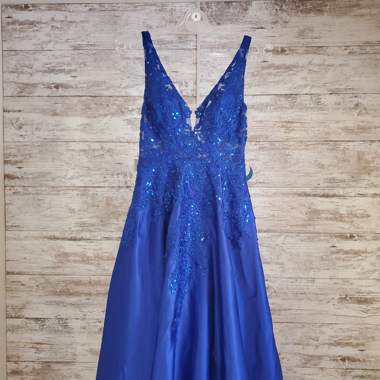 ROYAL BLUE A LINE GOWN (NEW)