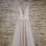 WHITE/BLUSH A LINE GOWN