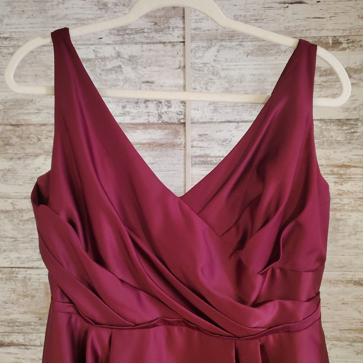 BURGUNDY A LINE GOWN