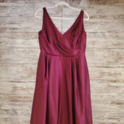 BURGUNDY A LINE GOWN