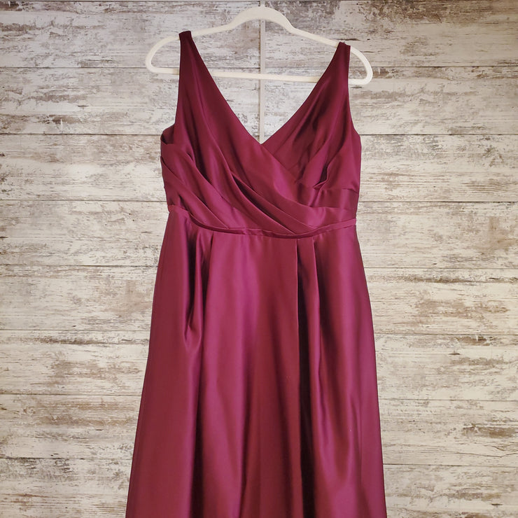 BURGUNDY A LINE GOWN