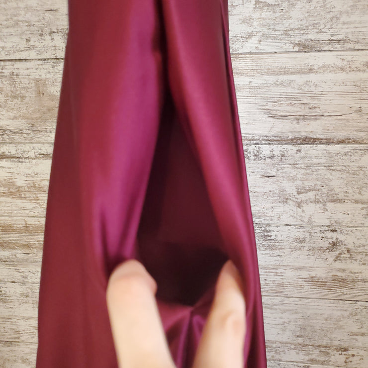 BURGUNDY A LINE GOWN